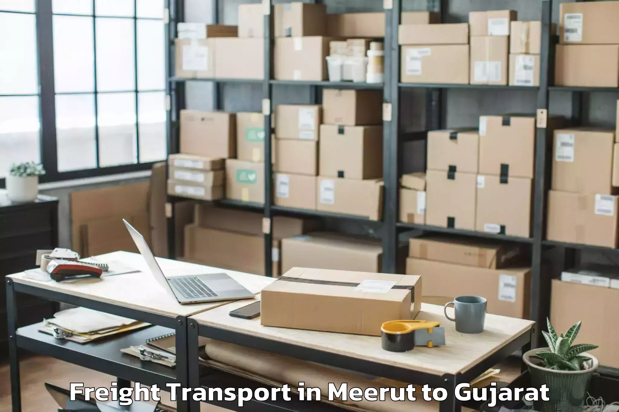 Top Meerut to Upleta Freight Transport Available